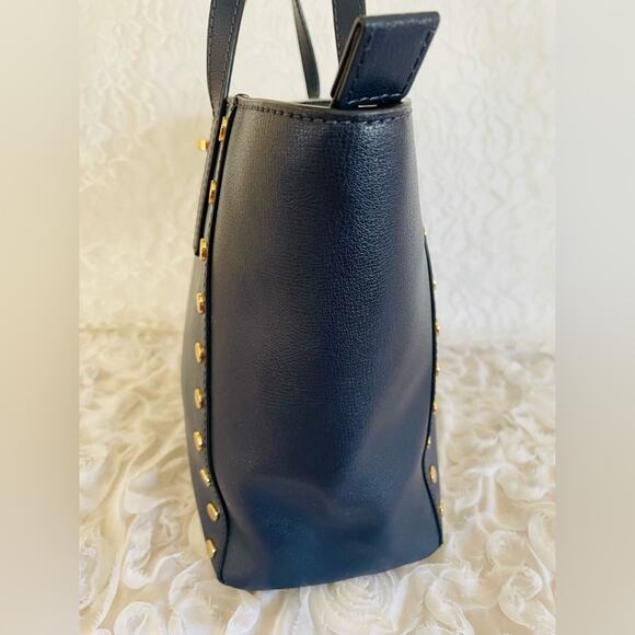 MICHAEL KORS Navy studded crossgrain/saffiano tote shoulder bag - Picture 5 of 10